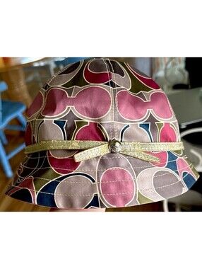 Vintage Y2K Coach Optical Signature C Bucket Hat Multicolor